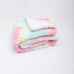Cross-border special for thickened double-layer lamb fleece blanket imitation fur plush back printing tie-dye brush flower PV fleece blanket - Image 6