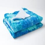 Cross-border special for thickened double-layer lamb fleece blanket imitation fur plush back printing tie-dye brush flower PV fleece blanket - Image 5