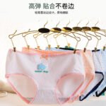New women's underwear cotton printing underwear female mid-waist students cute butt-lifting cartoon girl briefs wholesale - Image 2