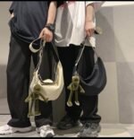 Trend fashion casual commuter ladies shoulder bag simple solid color canvas men's bag Japanese ins tide brand Messenger bag - Image 4