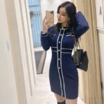 Women's Knitted Dress 2022 Autumn and Winter New Dongdaemun Fashion Elegant Thin Base Skirt Fragrance Design - Image 2