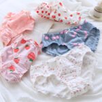Japanese underwear fungus mid-waist breathable cherry strawberry print girl underwear ruffled bread pants 3777 - Image 3