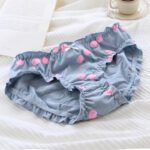 Japanese underwear fungus mid-waist breathable cherry strawberry print girl underwear ruffled bread pants 3777 - Image 8