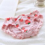 Japanese underwear fungus mid-waist breathable cherry strawberry print girl underwear ruffled bread pants 3777 - Image 7