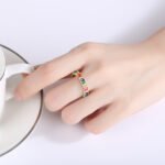 Vintage Rainbow Sterling Silver Ring - Image 2