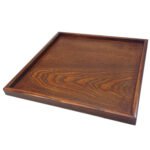 Japanese-style square brown solid wood tray wooden fruit wooden plate hotel supplies dried fruit plate square wooden plate - Image 2