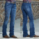 Spot Amazon Independent Station Cross-border Ladies Jeans Embroidered Washed Slim Jeans Women's Trousers