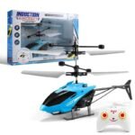 Remote control aircraft induction suspension two-way helicopter resistant to falling and playable with light rechargeable flying stall toy