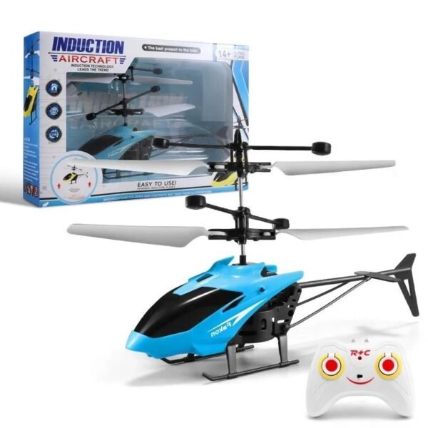Remote control aircraft induction suspension two-way helicopter resistant to falling and playable with light rechargeable flying stall toy