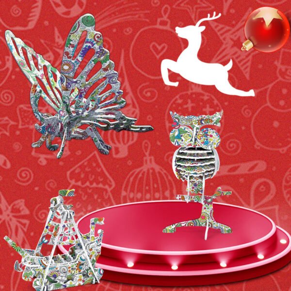 Amazon's explosion model educational decompression toys children's 3D three-dimensional puzzle DIY handmade graffiti puzzle model ornaments