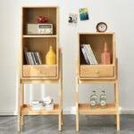 Jiayi shelf solid wood floor bookshelf Nordic style storage rack simple wooden living room TV side cabinet - Image 3