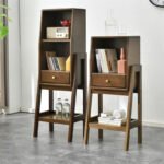 Jiayi shelf solid wood floor bookshelf Nordic style storage rack simple wooden living room TV side cabinet