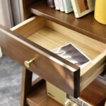 Jiayi shelf solid wood floor bookshelf Nordic style storage rack simple wooden living room TV side cabinet - Image 4