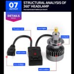 Source manufacturers 360-degree six-sided luminous high-brightness spotlight car LED headlights H7H11H1 modified led lights - Image 3