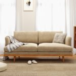 Fabric sofa small apartment living room Nordic simple double triple Japanese style log wind rental room bedroom small sofa