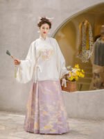 Ming Dynasty Han style round neck patchwork printed heavy engineering horseface skirt - Image 4