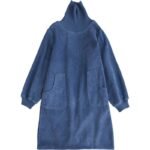 2022 autumn and winter new retro art corduroy plus velvet thick dress mid-length loose pullover sweater dress - Image 5