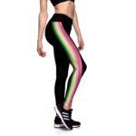 AliExpress Amazon's new side rainbow stripe sports high waist yoga pants elastic nine-point pants JK31-034 - Image 2