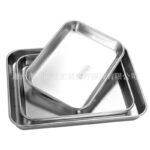 Manufacturer's Japanese-style square plate thickened 304 stainless steel flat-bottomed tray dinner plate curled without cover dental disinfection plate