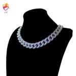 18mm new large dense diamond Cuban chain European and American hip-hop copper micro-encrusted diamond Cuban necklace factory direct sales