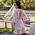 Independent designers develop new spring and summer women's clothing 2021 independent station wind deep V casual sexy dress mid skirt - Image 3