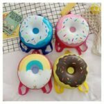 New kindergarten children's schoolbag cartoon three-dimensional rainbow donut backpack eggshell bag