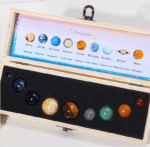 Cross-border hot selling nine planets wooden box set hand-polished gemstone mineral standard desktop planet ornaments manufacturers wholesale - Image 2