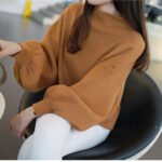 Autumn and winter new Korean version solid color sweater women's knitted sweater loose bat shirt pullover lantern sleeve sweater women