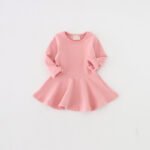 Children's clothing autumn and winter cotton girl's dress ruffled long-sleeved children's skirt 1-4 years old baby skirt wholesale - Image 3