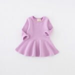 Children's clothing autumn and winter cotton girl's dress ruffled long-sleeved children's skirt 1-4 years old baby skirt wholesale - Image 2