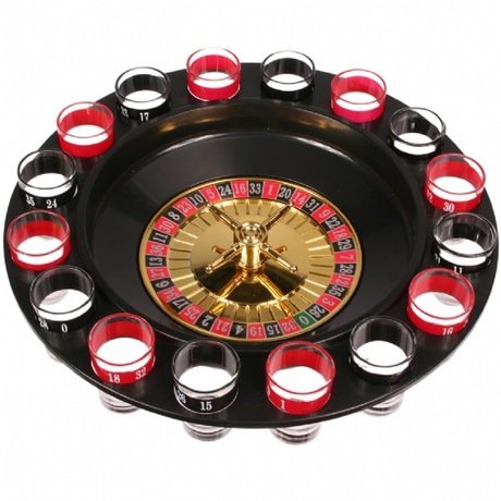 SPIN N SHOT ROULETTE DRINKING GAME 16 cups Russian turntable bead game wine set