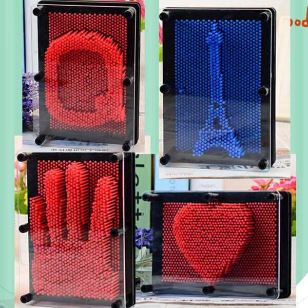Plastic square handprint 3D clone hand mold ever changing needle painting pinart three-dimensional needle carving children educational toys