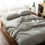 Japanese-style unprinted washed cotton four-piece good-quality cotton-dyed washed bedding bedding hotel student bedding - Image 9