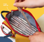 Large-capacity pencil bag double-layer multi-functional boy simple Korean version of primary school stationery bag ins tide multi-layer junior high school creative male Korean cute Japanese retro style literary net red pencil case - Image 3