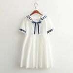 Summer new navy style pure tie Japanese sailor suit college style dress female 10573 - Image 2