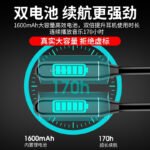 Langston sports bluetooth headset neck-mounted wireless running headset bluetooth ENC call noise reduction large capacity long battery life suitable for Apple Huawei Xiaomi mobile phone L5Max black - Image 5