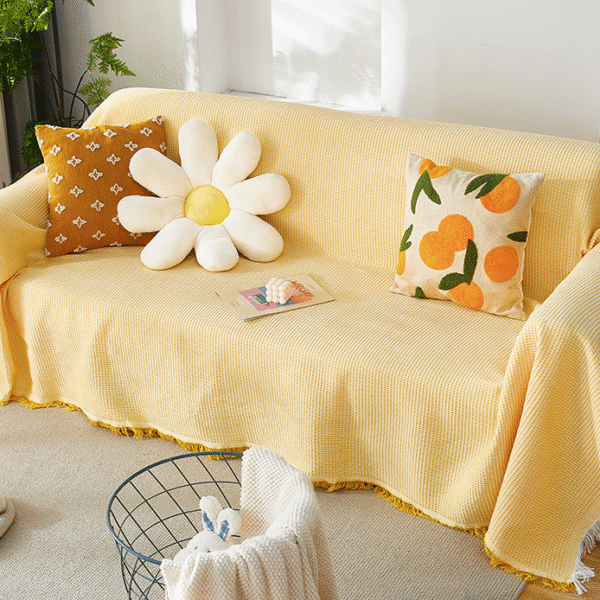 Cotton and linen sofa towel simple sofa cover full cover four seasons universal sofa cushion anti-cat scratching machine washable Nordic style