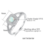 PAG&MAG new s925 silver ring inlaid zircon opal opal ring Europe and the United States high-end niche first jewelry - Image 4