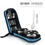 Qifeng Creative Travel Portable Stainless Steel Tableware Spoon Set Retro Tableware Family Tableware Japanese Rice Bowl Bag - Image 6