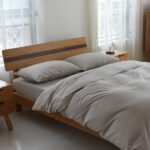 MUJI Japanese-style good washed cotton solid color four-piece set simple cotton bedding fitted sheet 1.5/1.8M - Image 9