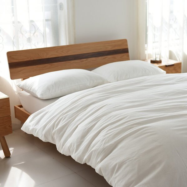 MUJI Japanese-style good washed cotton solid color four-piece set simple cotton bedding fitted sheet 1.5/1.8M