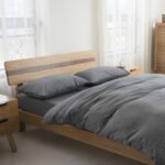 MUJI Japanese-style good washed cotton solid color four-piece set simple cotton bedding fitted sheet 1.5/1.8M - Image 7