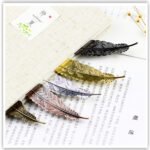 Source Classical Chinese Style Metal Feather Bookmark Custom Lettering Brass Electroplating Teacher's Day Gift - Image 3