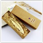 Source Classical Chinese Style Metal Feather Bookmark Custom Lettering Brass Electroplating Teacher's Day Gift
