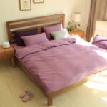 Japanese-style good product Muji simple four-piece set Tianzhu cotton knitted cotton naked sleeping bedding fitted sheet 1.8m bed wholesale - Image 8