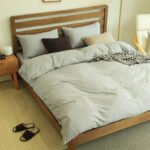 Japanese-style good product Muji simple four-piece set Tianzhu cotton knitted cotton naked sleeping bedding fitted sheet 1.8m bed wholesale - Image 6