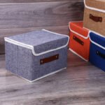 Simple modern storage box with cover linen box foldable finishing box student dormitory household finishing box spot - Image 2