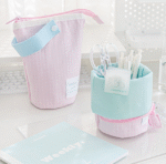 Rosyposy storage pen bag Japanese ins wind vertical flip student large-capacity stationery bag pencil case portable pen holder - Image 3