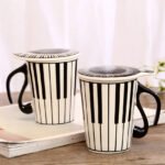 Creative ceramic music cup note mark water cup couple keyboard to cup with lid coffee cup - Image 4