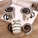 Creative ceramic music cup note mark water cup couple keyboard to cup with lid coffee cup